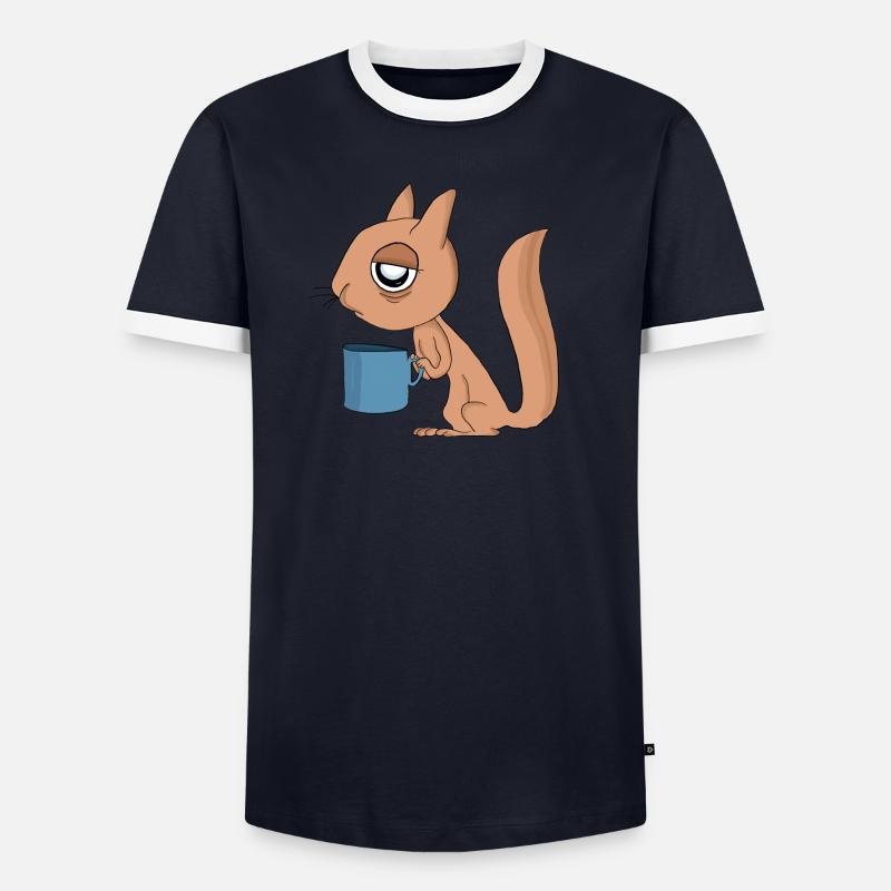 Eichhörnchen müde Männer Kontrast-T-Shirt