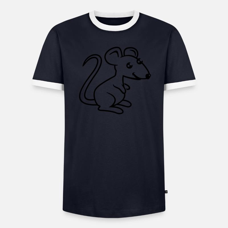 Knuffiges Mäuschen (1c) Männer Kontrast-T-Shirt