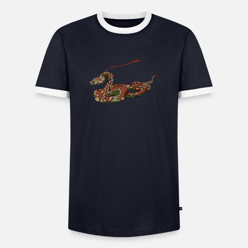 Boa constrictor on a leash in comic style Men's Ringer Shirt