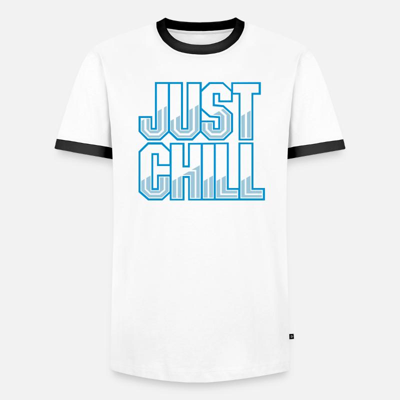 Just Chill Text Logo T-shirt contrasté Homme