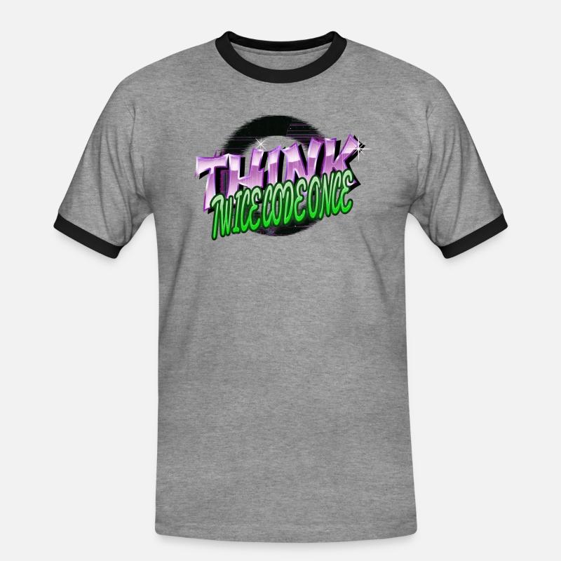 frontend developer statement quote - Men's Ringer Shirt - heather grey/black