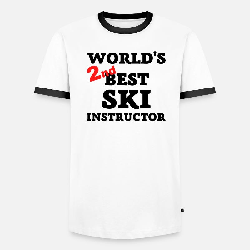 World's second best Ski Instructor Men's Ringer Shirt