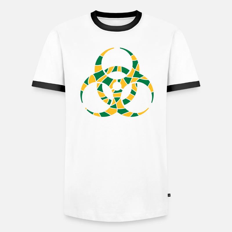 Symbol Biohazard Cracks Design Men's Ringer Shirt