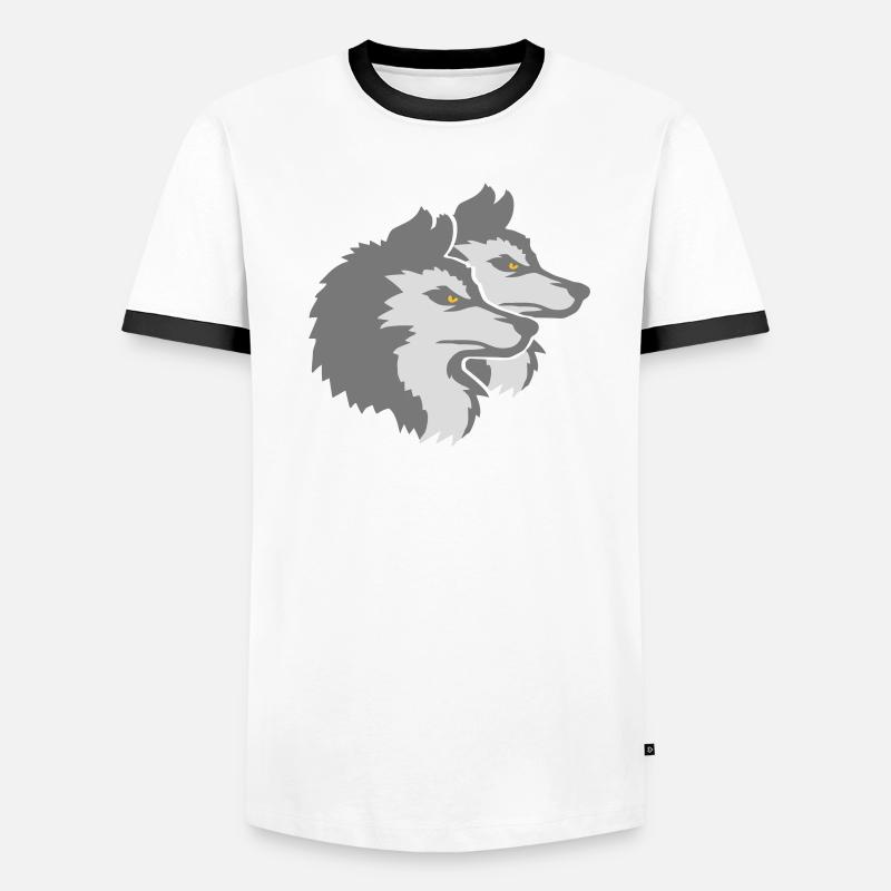 Team Logo Wolf Pack Männer Kontrast-T-Shirt