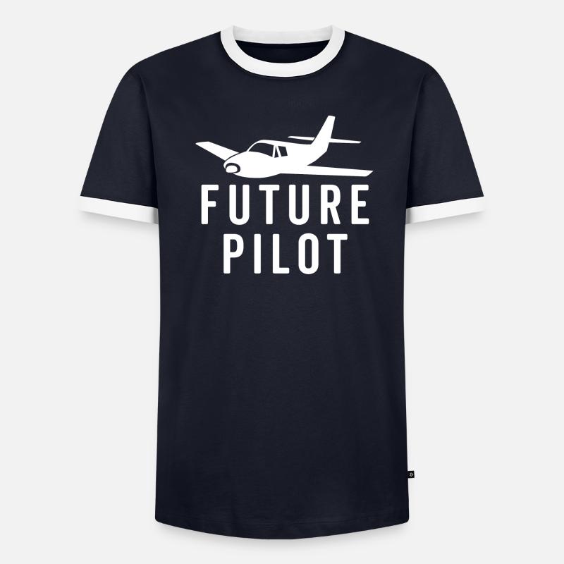 Pilot der Zukunft Männer Kontrast-T-Shirt