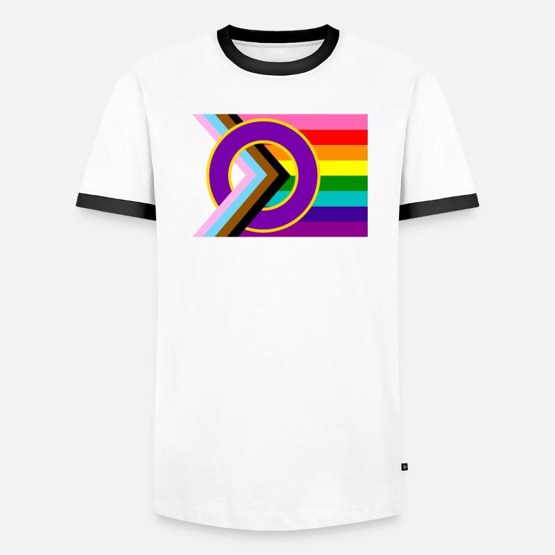 Progressive Pride-Flagge Männer Kontrast-T-Shirt