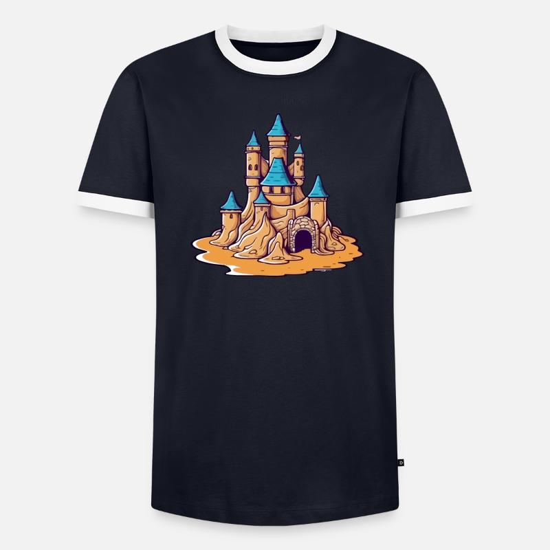 Château de sable bleu T-shirt contrasté Homme