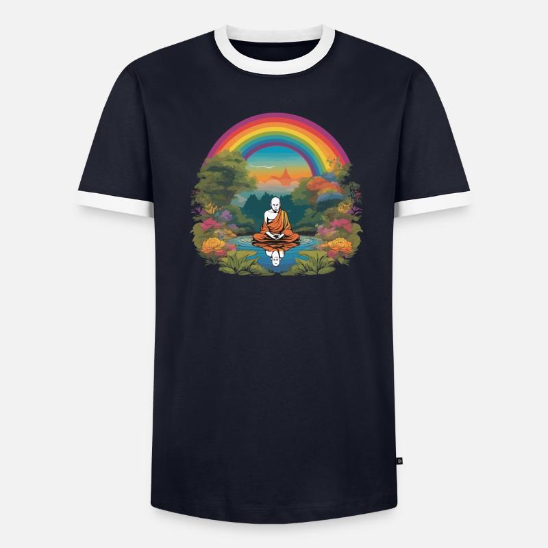 Rainbow Monk Men's Ringer Shirt