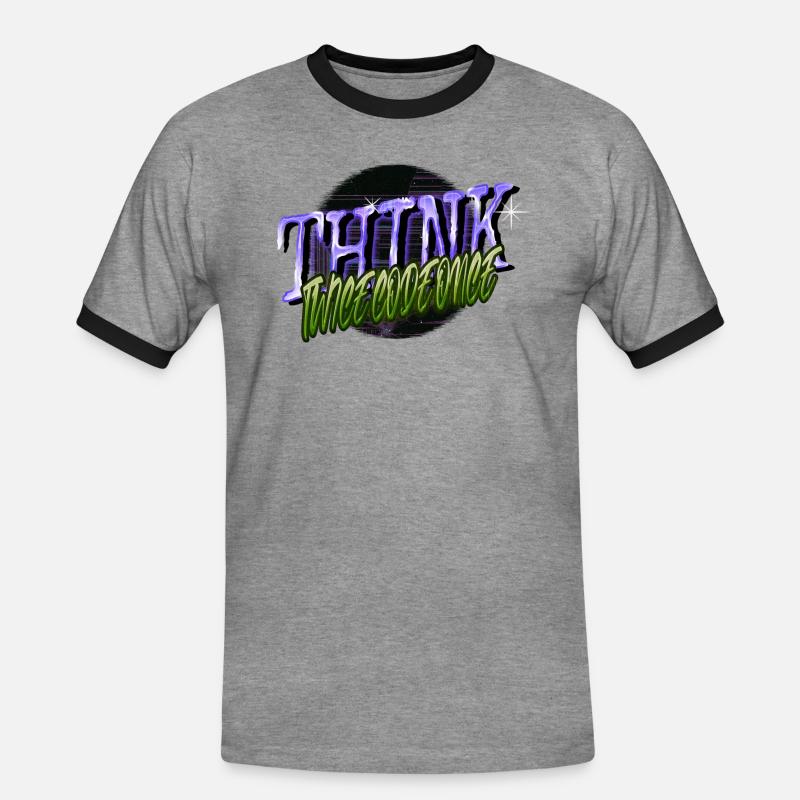 admin computer programming - Männer Kontrast-T-Shirt - Grau meliert/Schwarz