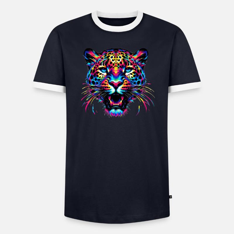 Léopard T-shirt contrasté Homme