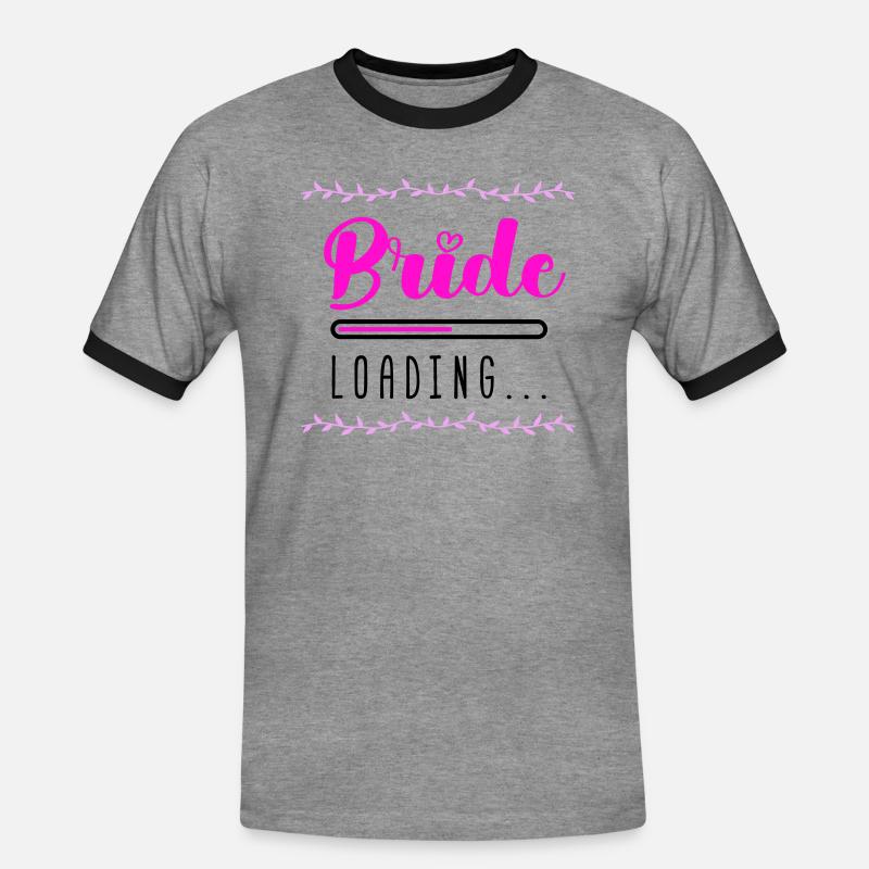 Bride Loading - Men's Ringer Shirt - heather grey/black