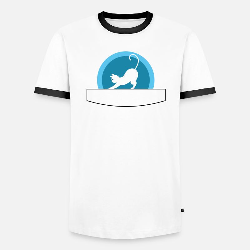 Chat | avec champ d’écriture | Vectorale T-shirt contrasté Homme