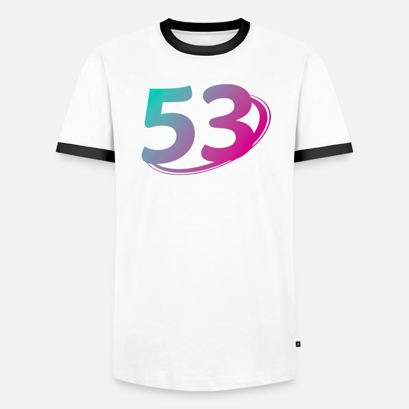 Number 53 multicolor Men's Ringer Shirt