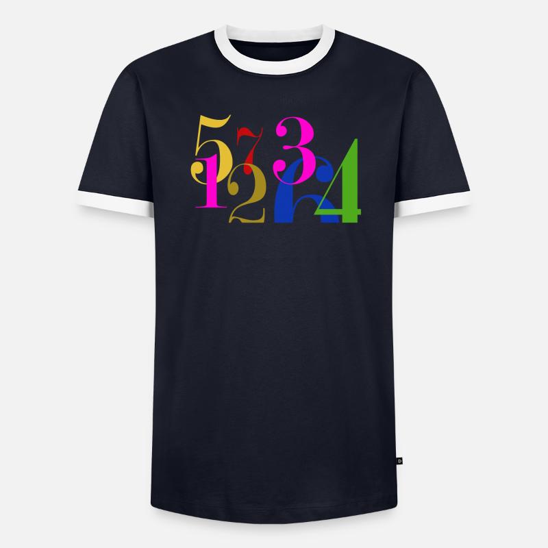 Piles de chiffres T-shirt contrasté Homme