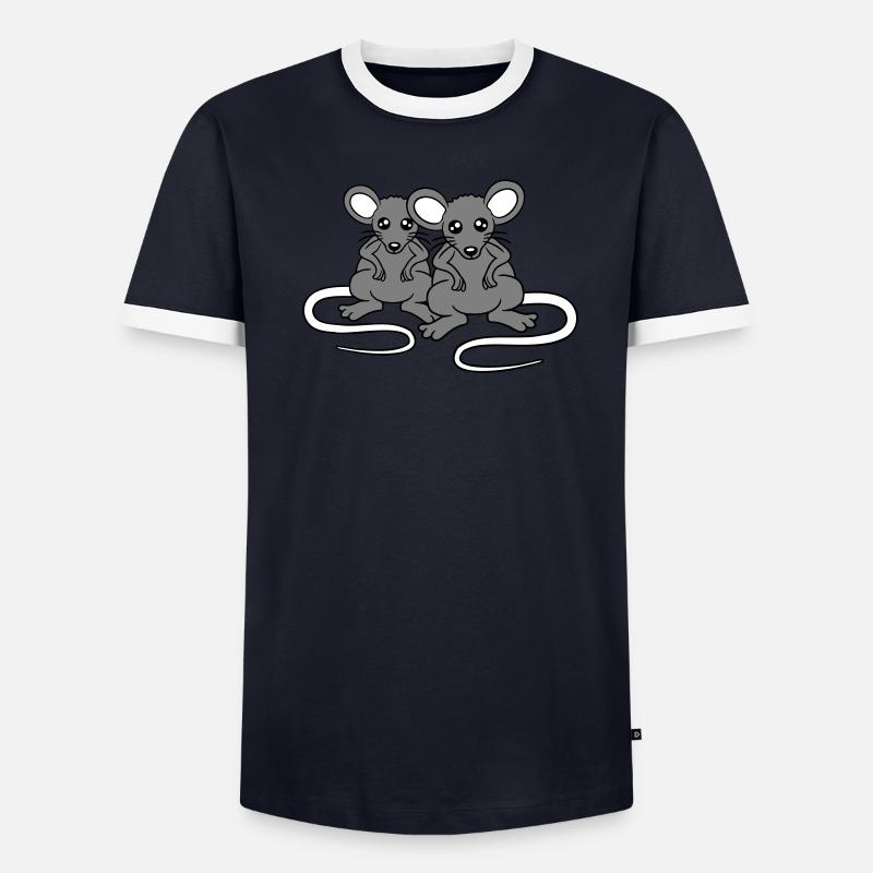 Zwei Böse Mäuse Wütend Frustriert Sauer Aggressiv Männer Kontrast-T-Shirt