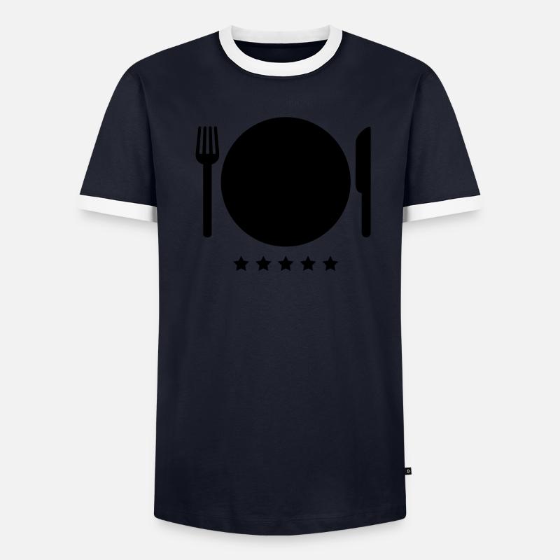 essen_teller__messer_gabel__f1 T-shirt contrasté Homme