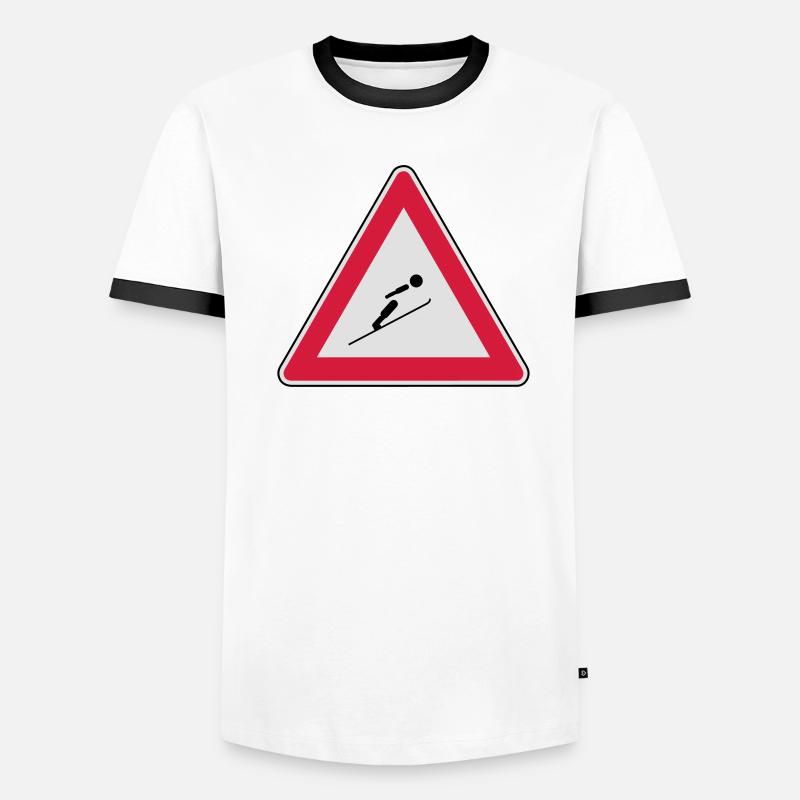 Köpfe einziehen, hier wird mit Ski gesprungen! T-shirt contrasté Homme