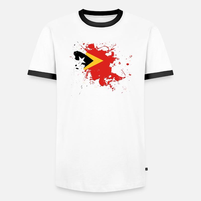 Drapeau du Timor oriental comme une touche de couleur T-shirt contrasté Homme