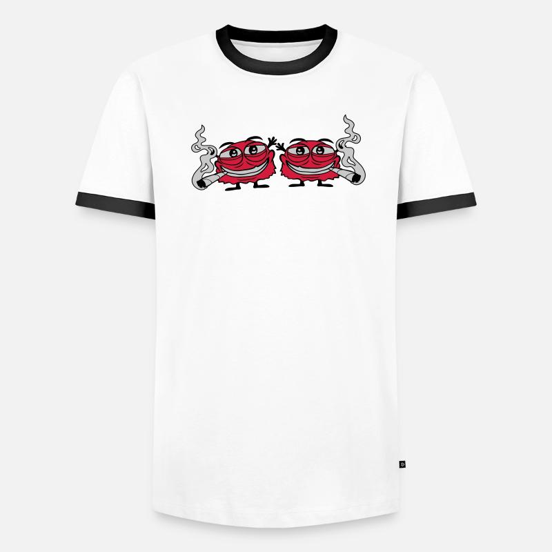 2 Hanf rauchende Monster Männer Kontrast-T-Shirt