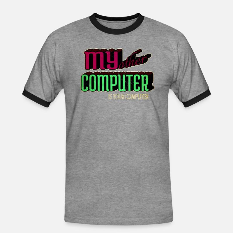 present hacking coding hacking computer - Männer Kontrast-T-Shirt - Grau meliert/Schwarz