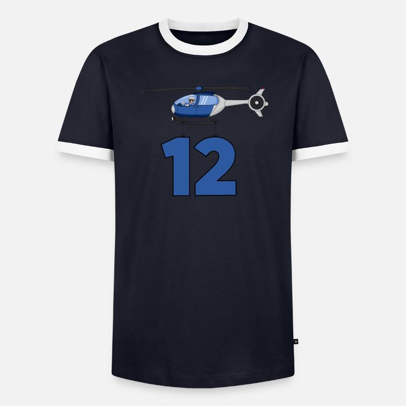 Hélicoptère 12e anniversaire T-shirt contrasté Homme