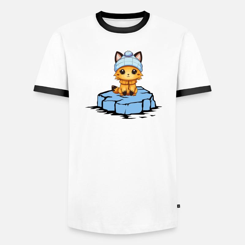 Fuchs Eisscholle Männer Kontrast-T-Shirt