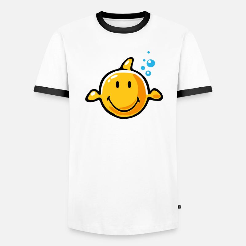 Smiley Fish Männer Kontrast-T-Shirt