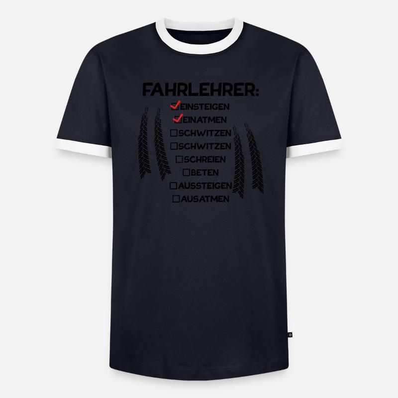 Fahrlehrer einsteigen einatmen Beruf Geschenk Männer Kontrast-T-Shirt