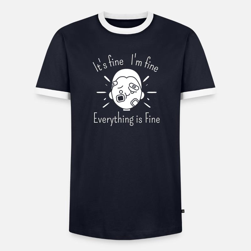 It's fine I'm fine everything is fine T-shirt contrasté Homme