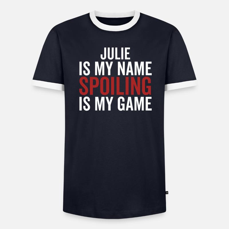Julie est mon nom Spoiling est mon jeu T-shirt contrasté Homme