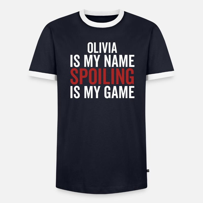 Olivia est mon nom Spoiling est mon jeu T-shirt contrasté Homme