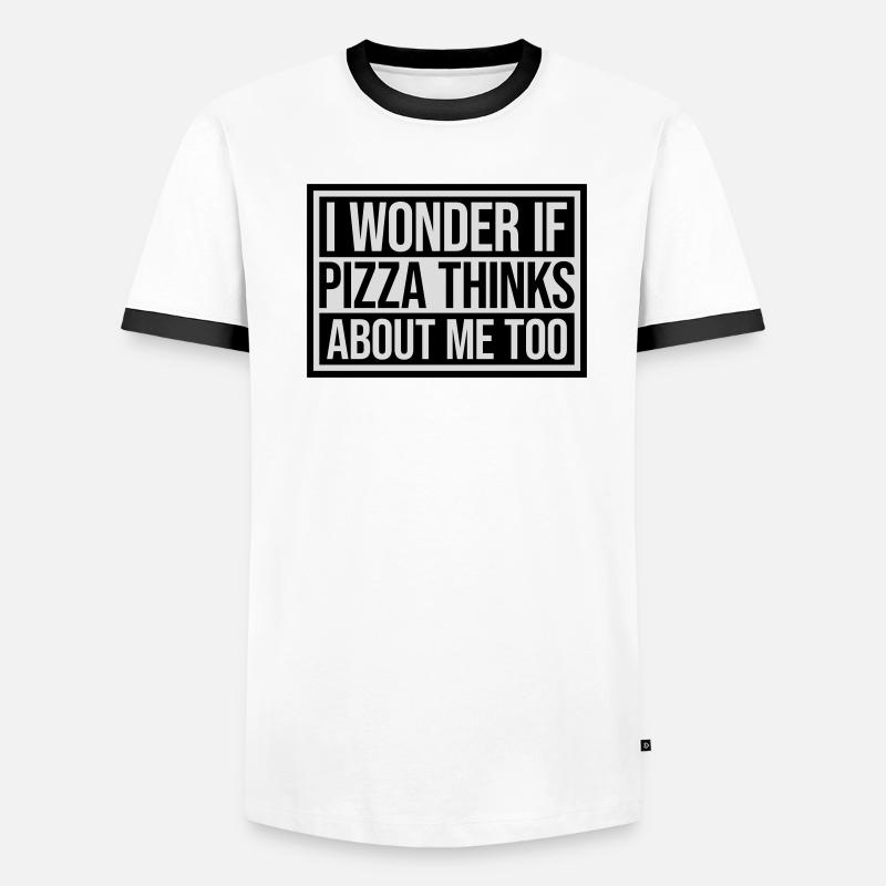 pizza thinks about me Men's Ringer Shirt