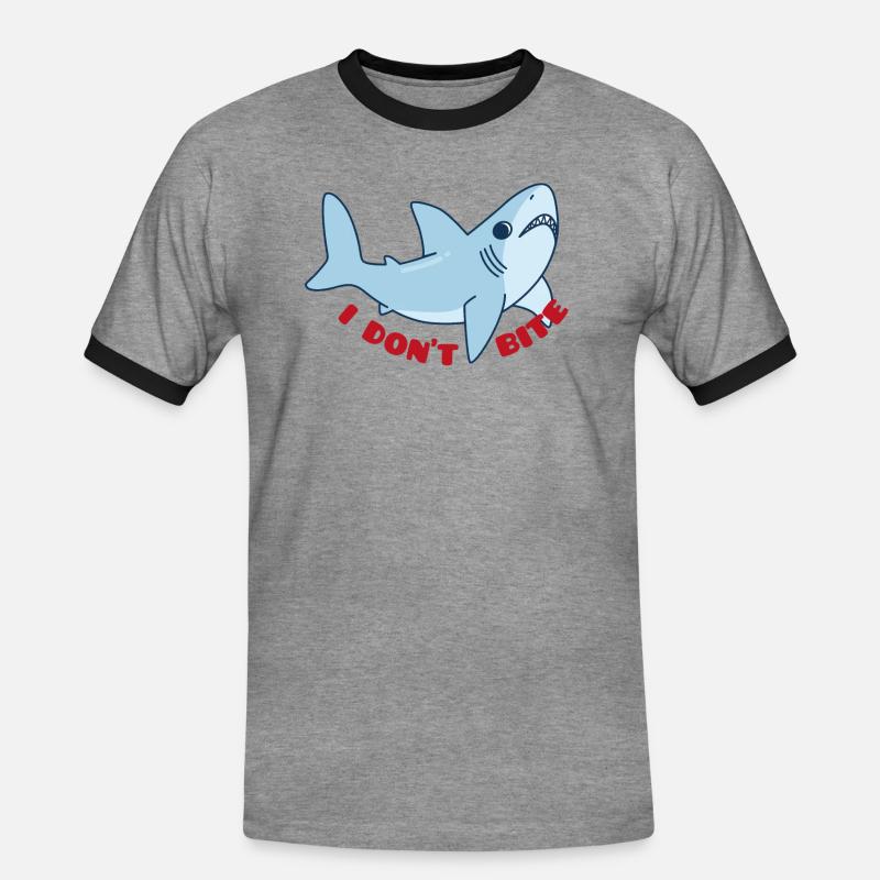 Meerestiere - Männer Kontrast-T-Shirt - Grau meliert/Schwarz