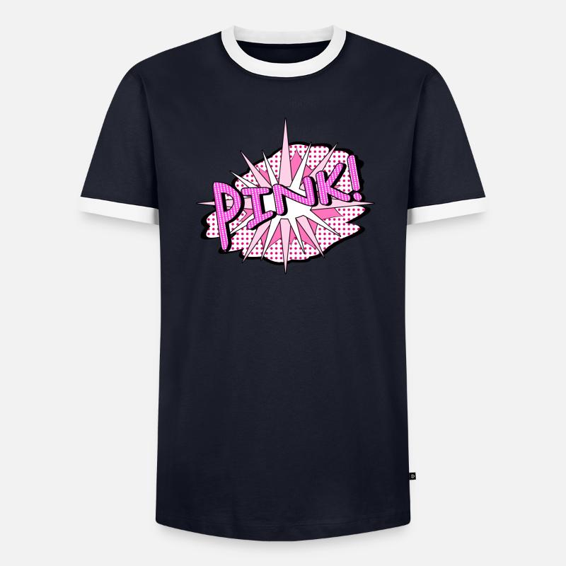 Explosion rose T-shirt contrasté Homme
