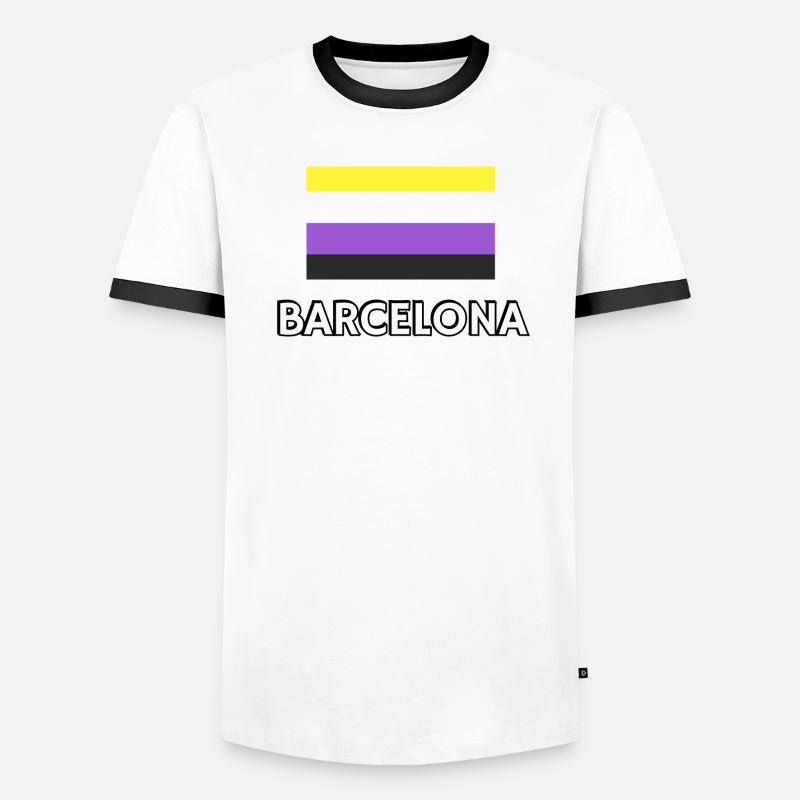 Non binary Pride Flag Barcelona Men's Ringer Shirt