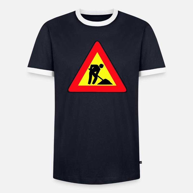 men at work T-shirt contrasté Homme