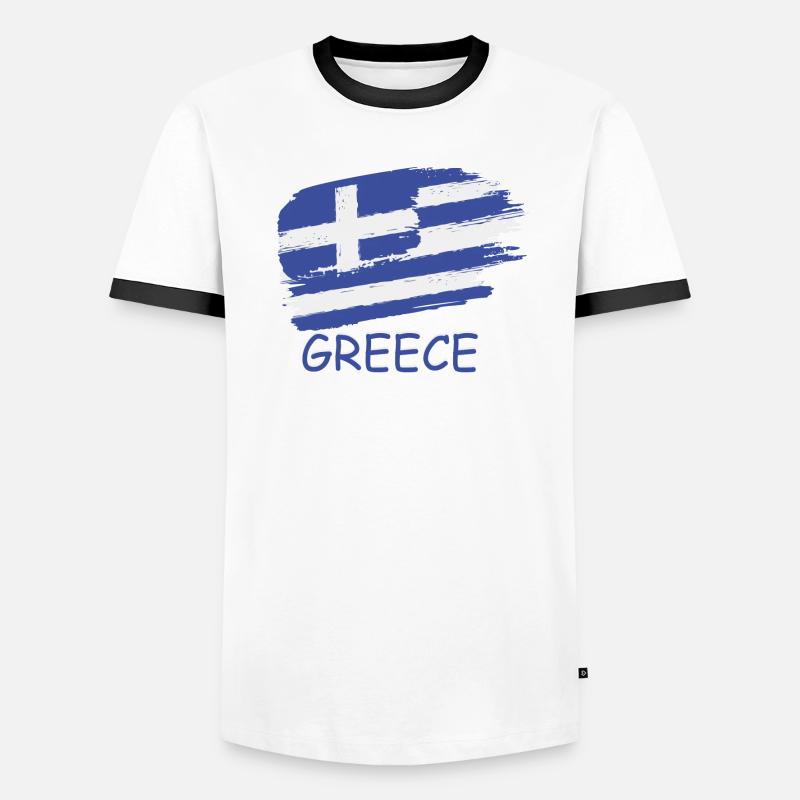 Drapeau de la Grèce T-shirt contrasté Homme