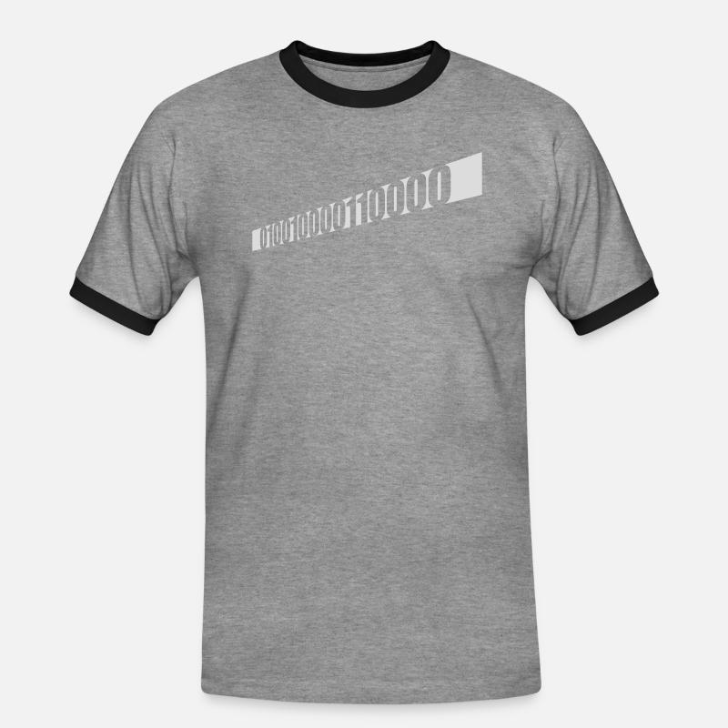 Binär Code Programm Sprache - Männer Kontrast-T-Shirt - Grau meliert/Schwarz