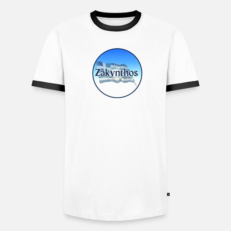 Zakynthos Grèce Drapeau grec T-shirt contrasté Homme