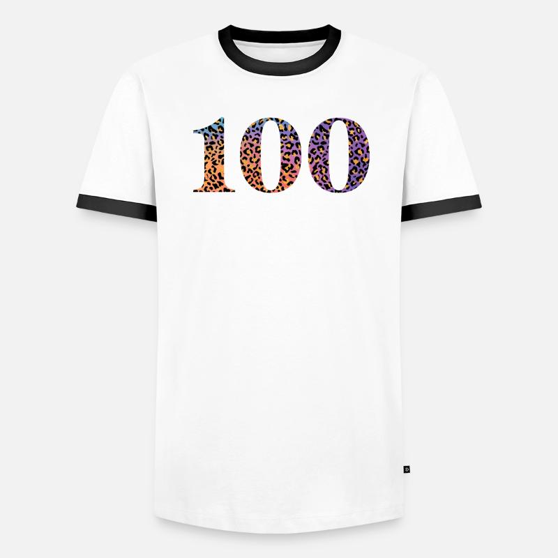 100e anniversaire léopard T-shirt contrasté Homme