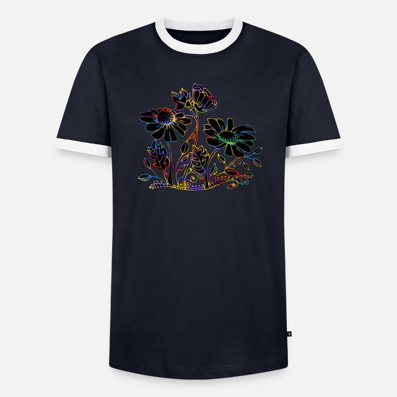Fleur T-shirt contrasté Homme