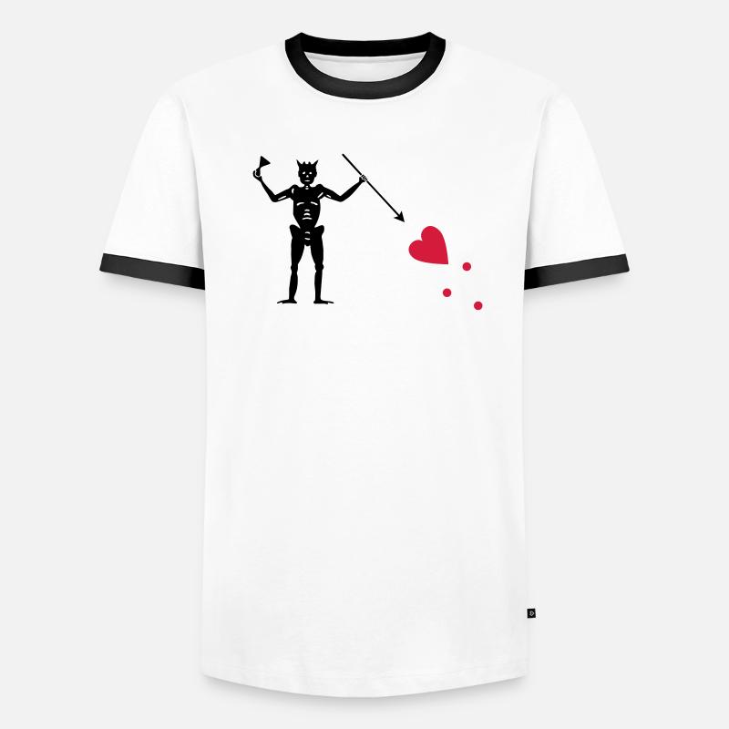 Drapeau de pirate Blackbeard de (Edward Teach de) T-shirt contrasté Homme