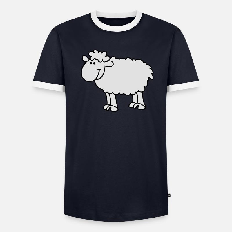Schaf2 Männer Kontrast-T-Shirt