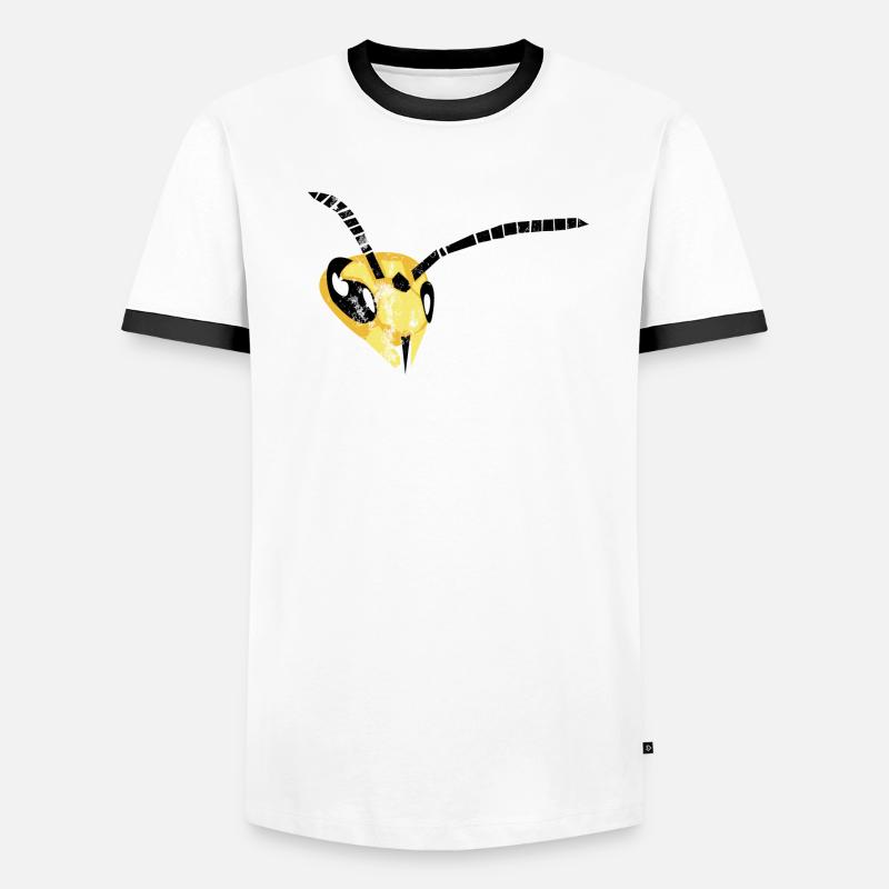 Buzzing Brilliance: Captivating Wasp Design Men's Ringer Shirt