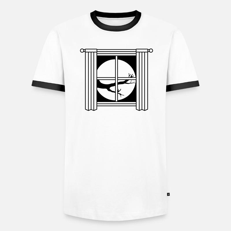 View Moon Night Tree Men's Ringer Shirt