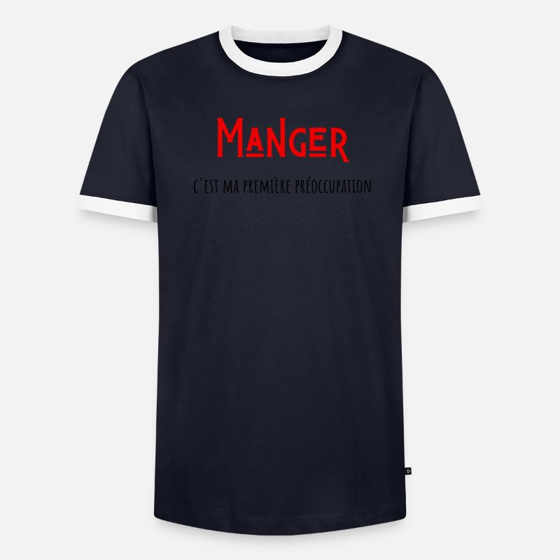 manger c'est ma première préoccupation T-shirt contrasté Homme