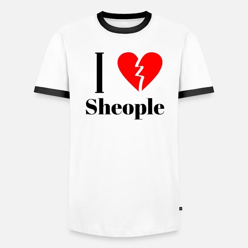Déclaration de conception ironique de Sheople T-shirt contrasté Homme