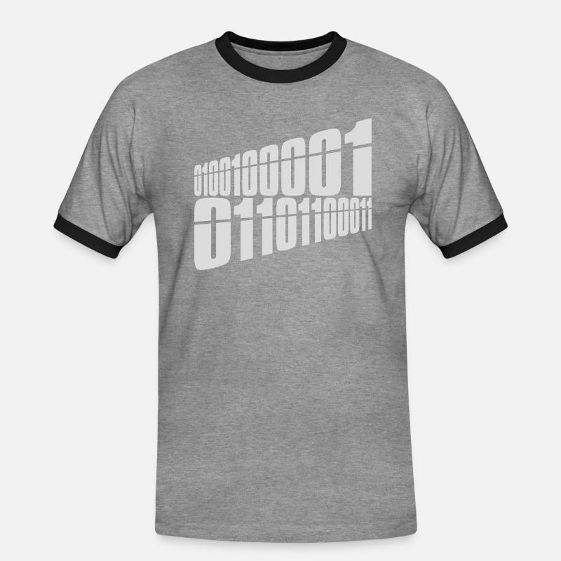 Binary Code Program Language - Men's Ringer Shirt - heather grey/black