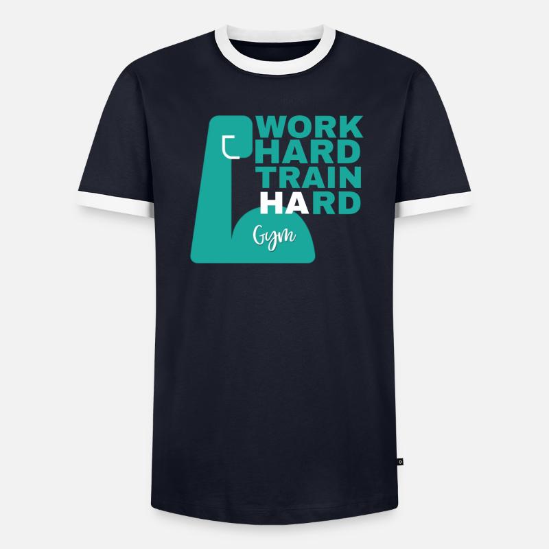 work hard train hard Männer Kontrast-T-Shirt