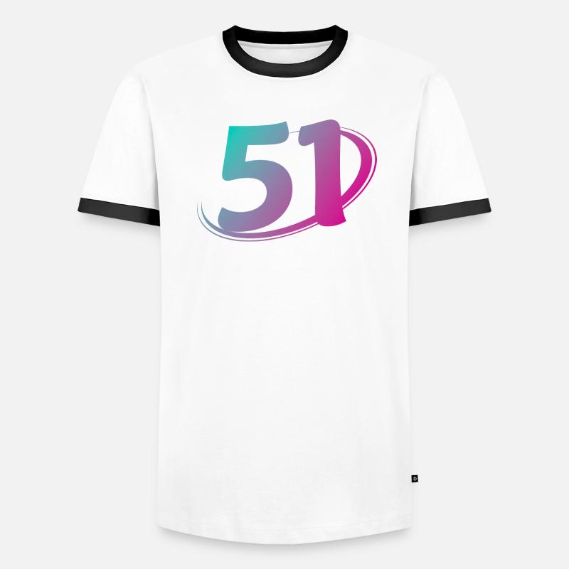 Number 51 multicolor Men's Ringer Shirt